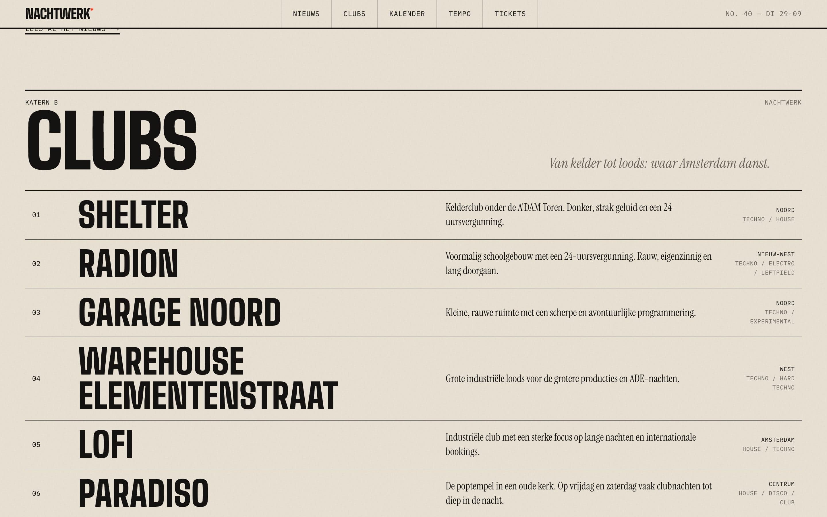 Clubs: a guide to eight Amsterdam clubs